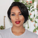Short Pixie Cut Bob Wig Straight 150% Density Human Hair Lace Front Bob Wigs T-Part 13×6×1 Lace Frontal Wig for Black Women Pre Plucked With Babyhair Natural Hairline ( 6 inch) VIPbeauty Store