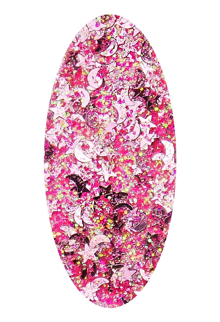 CAI BEAUTY NYC Pink Glitter | Easy to Apply, Easy to Remove Chunky Glitter for Body, Face and Hair | Bag Pouch | Holographic Cosmetic Grade Glamour CAI BEAUTY NYC