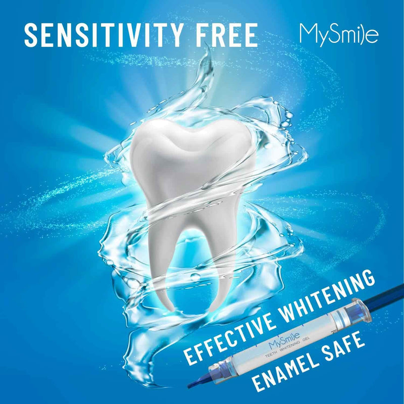 MySmile Teeth Whitening Kit with LED Light, 10 Min Non-Sensitive Fast Teeth Whitener with 3 Carbamide Peroxide Teeth Whitening Gel, Helps to Remove Stains from Coffee, Smoking, Wines, Soda, Food mysmile