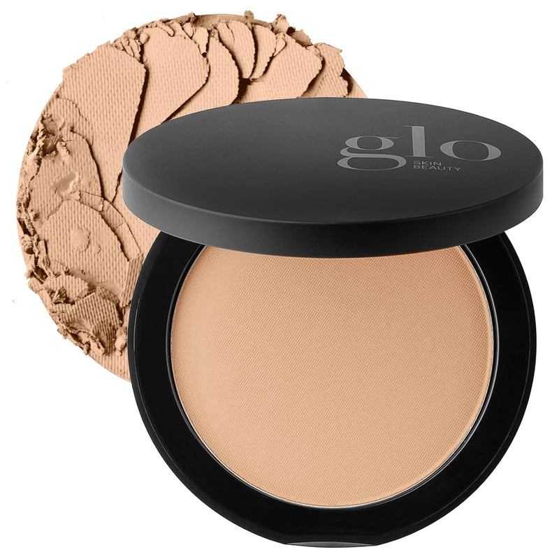 Glo Skin Beauty Pressed Base Powder Foundation Makeup (Natural Medium) - Flawless Coverage for a Radiant Natural, Second-Skin Finish Infinity Warehouse