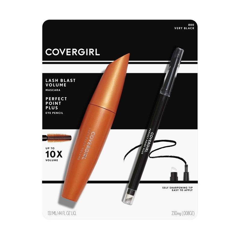 COVERGIRL LashBlast Volume Mascara and Perfect Point Plus Eyeliner, Very Black/Black Onyx, Combo 1 (Packaging May Vary) COVERGIRL