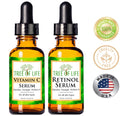 NEW LOOK | Tree of Life Vitamin C Brightening Serum and Retinol Firming Serum, Turn Back Time Facial Serum Duo, Glowing & Revitalizing Skin, 2 Count x 1 Fl Oz Tree of Life Beauty
