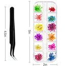 ANPHSIN 4 Boxes Dried Flowers Nail Art- 48 Colors Mini Natural Real Dry Flowers 3D Applique Art Resin Art Supplies with Tweezers for Nail Decoration Sticker Nail Tips Manicure ANPHSIN