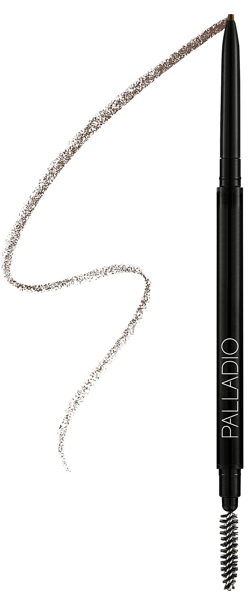 Palladio Beauty Brow Definer Pencil, Black Brown, Ultra Precise Twist-Up Eye Brow Pencil with Long-Staying Power, Spooley Brush Blends Color for Natural Finish, No Eyebrow Pencil Sharpener Required Palladio