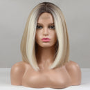 Ombre Blonde Lace Front Bob wigs Middle Part Bob Hair Wig for Women BLONDE UNICORN Straight Hair Wigs BLONDE UNICORN