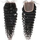 Brazilian Deep Wave Bundles with Closure Virgin Human Hair Bundles with Closure 4×4 Lace Mixed Length Hair Bundles Natural Color for Black Women 100% Unprocessed Miss GAGA (22 24 26 28+20) Miss GAGA Store
