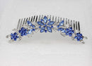 Faship Gorgeous Blue Rhinestone Crystal Floral Hair Comb Faship
