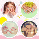 96 Pcs Kids Fake Nails Press on Nails for Girls Pre-glue Full Cover Short False Nails Children Nails Lovely Gift for Children(Refreshing and Cute) JANYUN