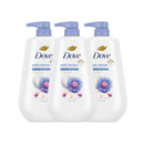 Dove Body Wash Anti-Stress Blue Chamomile & Oat Milk, 3 Count for Renewed, Healthy Looking Skin, Moisturizing Gentle Skin Cleanser with 24hr Renewing MicroMoisture, 30.6 oz Infinity Warehouse