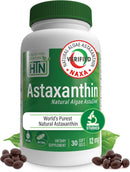 Health Thru Nutrition Astaxanthin Triple Strength 12mg Supplement 120 Softgels | AstaZine from Algae Organically Grown in Pristine Himalayan Water | Skin and Vision Support Infinity Warehouse
