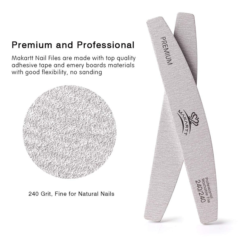 Makartt Nail File Zebra Nail Files 240 240 Grit for Acrylic Nails Poly Nail Gel Emery Boards for Nails Doubled Sides Washable 10 Nail File Kit Nail Accessories Manicure Tools Makartt