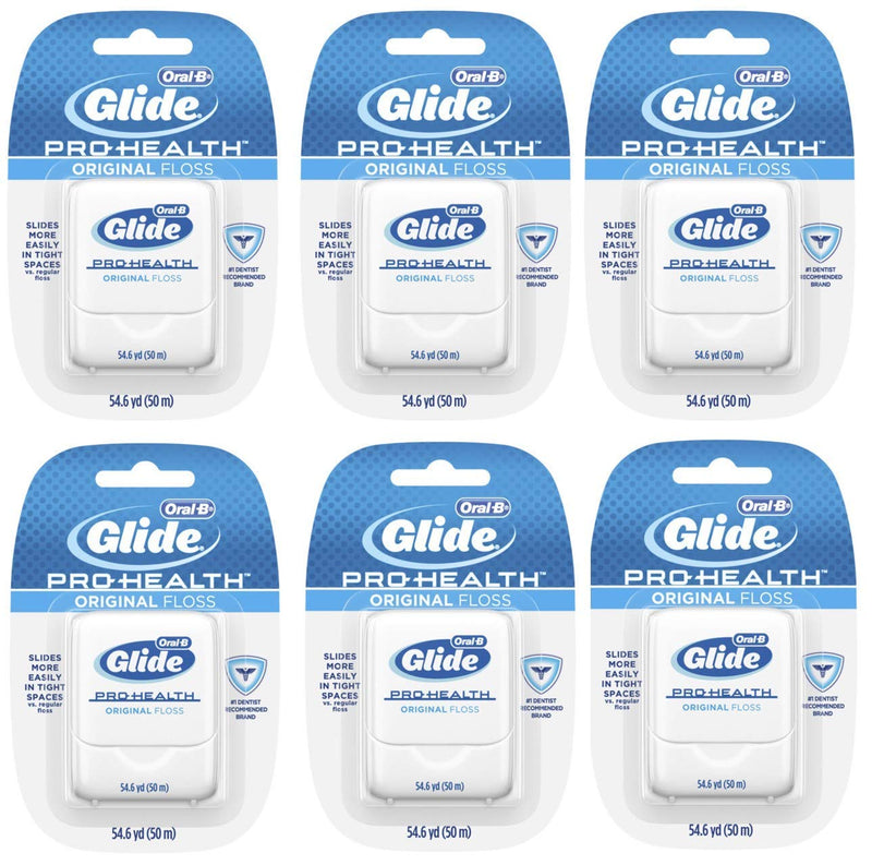 Oral-B Glide Pro-Health Dental Floss, Original Floss, 50m, Pack of 6 Oral-B