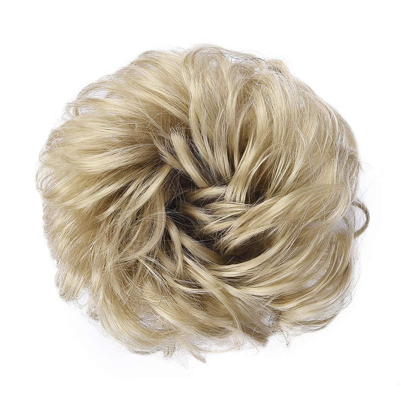 Messy Bun Hair Piece Scrunchy Hair Extensions Tousled Updo Ponytail With Synthetic Hair Elastic Rubber Band Accessories Ash Blonde Aileam Store