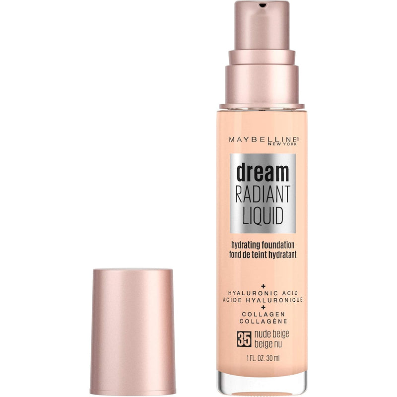 Maybelline Dream Radiant Liquid Medium Coverage Hydrating Makeup, Lightweight Liquid Foundation, Natural Beige, 1 Count Infinity Warehouse