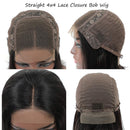 Short Bob Wigs Human Hair 4x4 Lace Closure Wigs Brazilian Virgin Straight Human Hair Bob lace Front Wigs for Black Women Pre Plucked with Baby Hair Natural Color (10 inch, 150% Density) CAITLYN