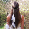 Nicute Boho Feather Headbands Peacoak Headpieces Festival Costumes Hair Accessories for Women and Girls (Beige) Nicute