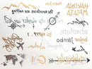 Modern Boho 5 Sheets Metallic Tattoos, Gold/Silver Flash, Wanderlust Collection Modern Boho