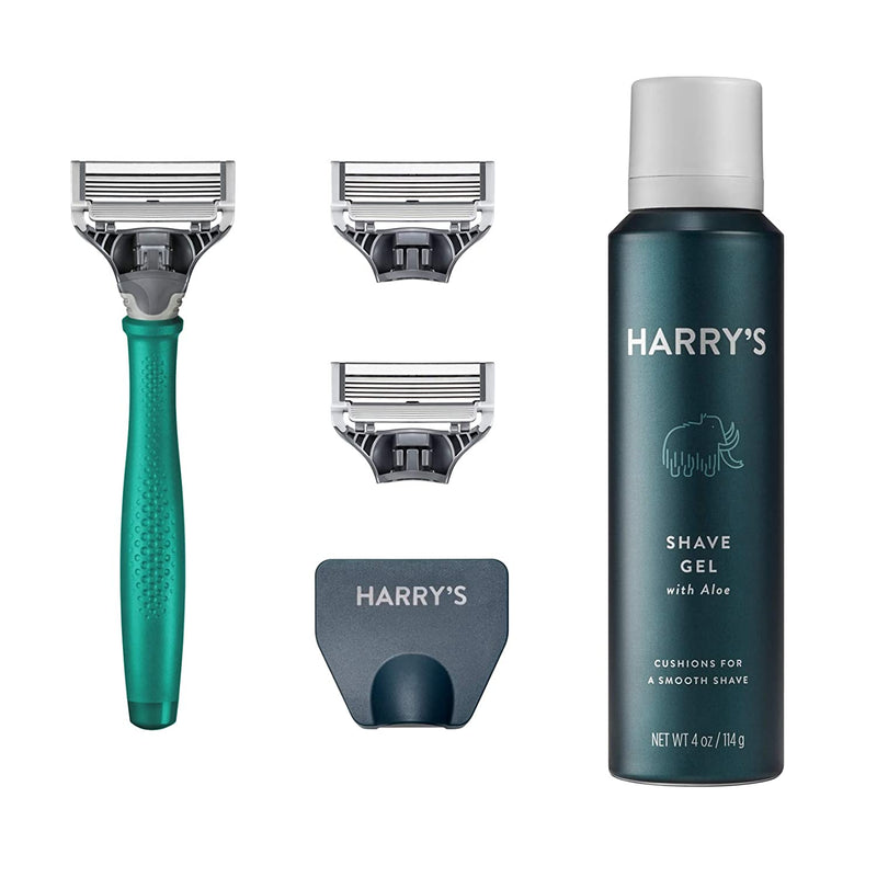 Harry's Razors for Men - Men's Razor Set with 3 Razor Blade Refills, Travel Blade Cover, 4 oz Shave Gel (Tropical Green) Harry's Store