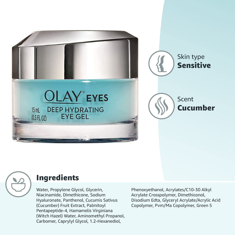 Olay Deep Hydrating Eye Gel with Hyaluronic Acid for Tired Eyes, 0.5 fl oz Olay Store