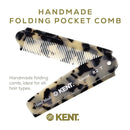 Kent 82T Handmade Folding Pocket Comb for Men, Fine Tooth Hair Comb Straightener for Everyday Grooming Styling Hair, Beard or Mustache, Use Dry or with Balms, Saw Cut Hand Polished, Made in England Infinity Warehouse