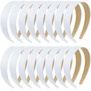 EAONE 16Pc White Satin Headbands for Women Wide Head bands Fashion Hard Headbands No Slip Headbands for Girls DIY Headbands 1.2 Inch EAONE