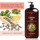 Brooklyn Botany Pure Castor Oil – 100% Pure and Cold Pressed Castor Oil for Hair Growth, Eyelashes and Eyebrows - Carrier Oil for Essential Oils, Aromatherapy and Massage – Therapeutic Grade -16 fl Oz Brooklyn Botany Store