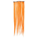 SWACC 7 Pcs Full Head Party Highlights Clip on in Hair Extensions Colored Hair Streak Synthetic Hairpieces (22-Inch Straight, Orange) SWACC Store