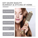 Round Brush for Blow Drying, Hair Brush With Boar Bristle, Nano Thermal Ceramic Barrel Ionic Tech Hair Brush, for Styling,Curling and Straightening (2.4 Inch, Barrel 1 Inch) Shineming
