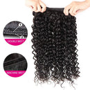 Water Wave Bundles with Closure Brazilian Curly Weave Bundles with Closure Unprocessed Wet and Wavy Bundles with 4x4 Free Part Lace Closure Human Hair Extensions Natural Color(24 26 28 +20) Alimog Store