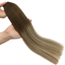 GOO GOO Blonde Tape in Hair Extensions 22 Inch Walnut Brown to Ash Brown and Bleach Blonde Remy Human Hair Extensions Tape in Hair Extensions Human Hair 20pcs 50g Long Brown Hair Extensions GOO GOO
