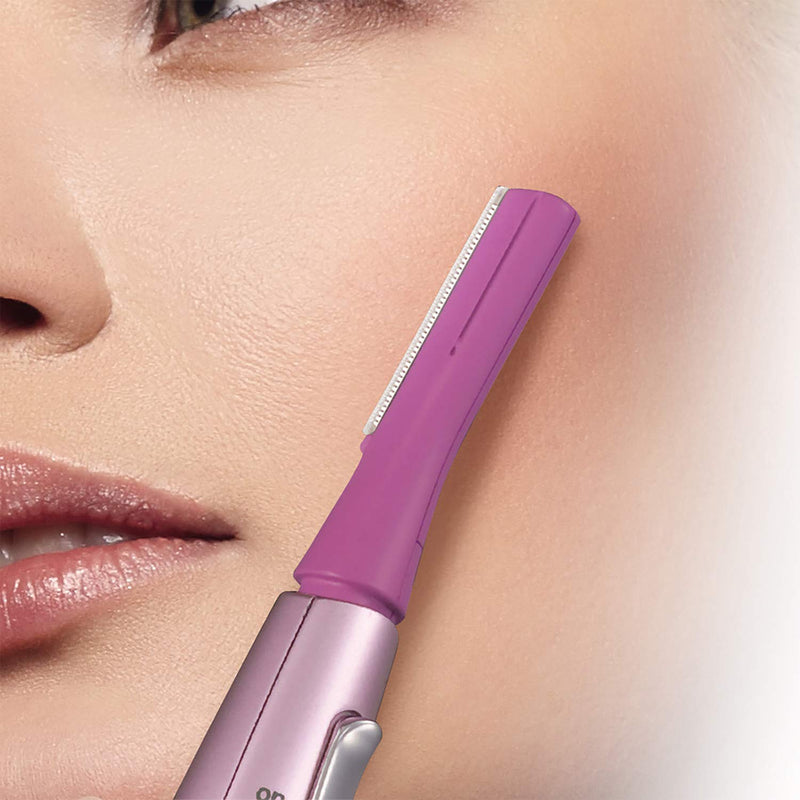 Panasonic Facial Hair Trimmer for Women ES2113PC, with Pivoting Head and Eyebrow Trimmer Attachments, Dry Use, Battery-Operated Panasonic