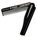 Kent 20T Black Graphite Handmade Folding Pocket Comb for Men, Fine Tooth Hair Comb Straightener for Everyday Grooming Styling Hair, Beard or Mustache, Use Dry or with Balms, Saw Cut, Made in England KENT Store