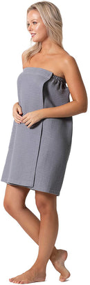 Quick Dry, Lightweight Waffle Spa/Bath Wrap with Adjustable Closure & Elastic Top Robe Direct