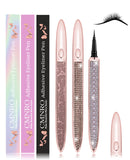 Eyelash Glue Pen Latex-Free Lash Glue Liner Self-Adhesive Eyeliner Pen 2 in 1 Eye Liner Pen lash Glue Pen Strong Hold Waterproof Eyelash Glue for False Lashes (3PCS, Mixed） CMNRO