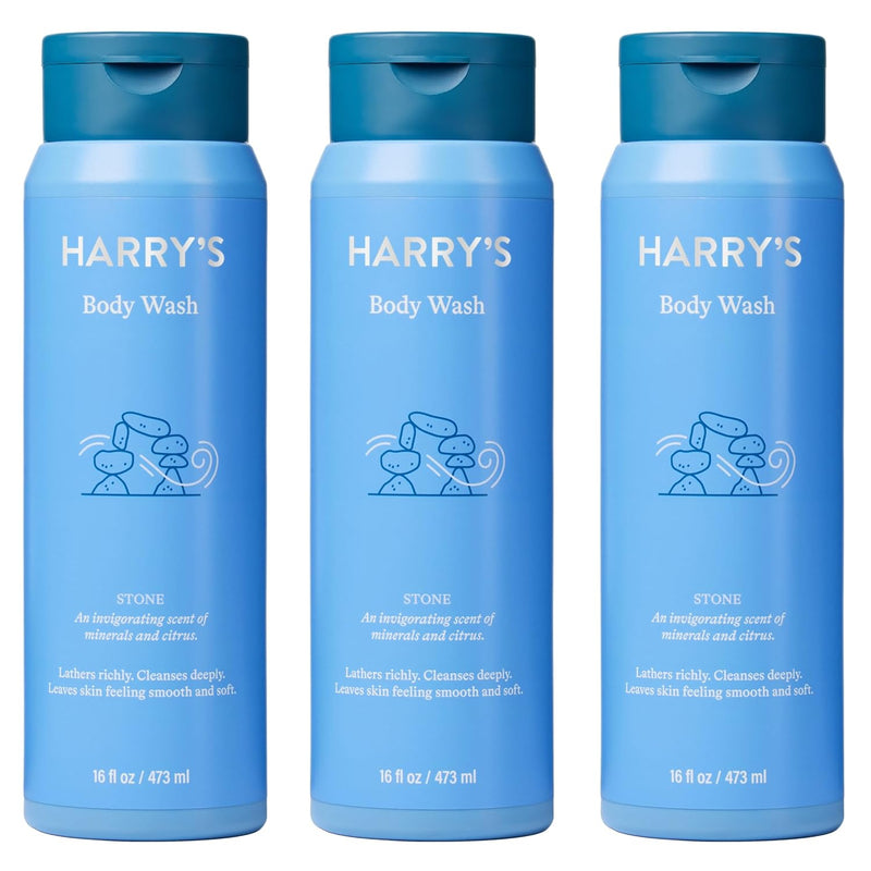 Harry's Men's Body Wash - Stone - (3 Pack) 18 fl oz - Shower Gel for Men - No Parabens, Sulfates, or Dyes Infinity Warehouse