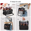 Makeup Brush Case, Stand-up Makeup Cup, Makeup Brush Holder, Travel Professional Cosmetic Bag, Artist Storage Bag with Shoulder Strap and Adjustable Divider (Large Black） TANTO