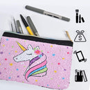 WERNNSAI Sparkly Unicorn Makeup Bag - Sequin Pink Zipper Bag for Girls Women Pencil Case Travel Toiletry Cosmetic Pouch Gift WERNNSAI Store