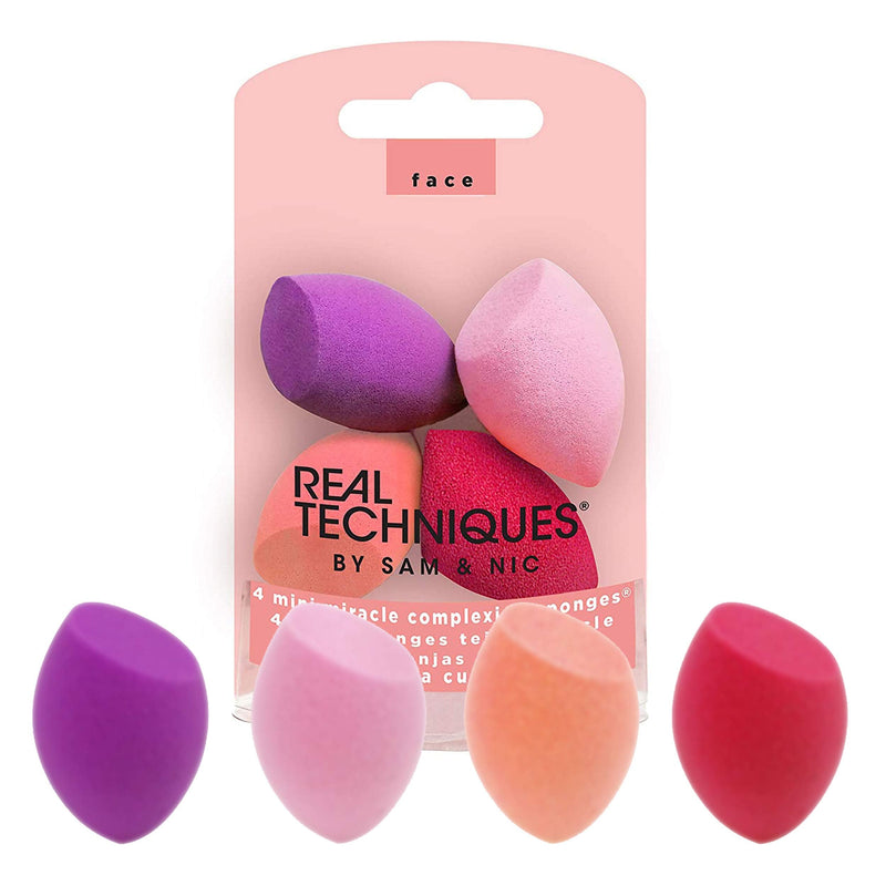 Real Techniques Mini Miracle Complexion Sponge Makeup Blender, Beauty Sponges, 4 Count Real Techniques