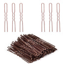 Hair Pins for Buns, IKOCO 80pcs U Shaped Hair Pins Brown Hair Bun Pins for Women Girls with Storage Box (2.4 Inch） IKOCO