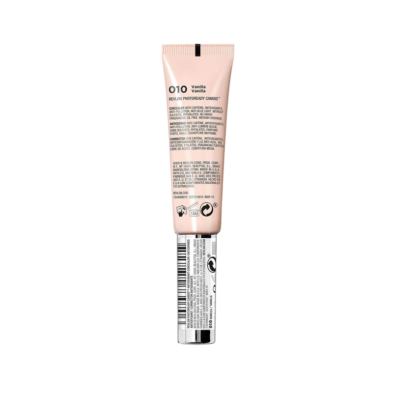 Revlon PhotoReady Candid Concealer, with Anti-Pollution, Antioxidant, Anti-Blue Light Ingredients, without Parabens, Pthalates and Fragrances; Vanilla.34 Fluid Oz REVLON