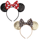 DRESHOW Mickey Ears Bow Headbands Glitter Party Decoration Cosplay Costume for Girls & Women DRESHOW