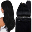 Full Shine Clip in Hair Extensions Real Human Hair with Lace Base Jet Black 3Pcs 50G Remy Hair Extensions Clip in Human Hair 10 Inch Short Hair Extensions Clip in Human Hair Full Shine Store