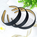 EAONE 16Pc Black Satin Headbands for Women Wide Head bands Fashion Hard Headbands No Slip Headbands for Girls DIY Headbands 1.2 Inch EAONE
