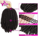 Spring Twist Crochet Braids Hair 6 Packs 8inch Ombre Colors Synthetic Braiding Bomb Twist Low Temperature Kanekalon Fiber Fluffy Hair Extensions (