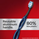 Colgate Keep Soft Manual Toothbrush for Adults with 2 Whitening Brush Heads, Navy Colgate