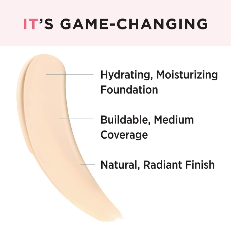 IT Cosmetics Your Skin But Better Foundation + Skincare, Fair Warm 10 - Hydrating Coverage - Minimizes Pores & Imperfections, Natural Radiant Finish - With Hyaluronic Acid - 1.0 fl oz It Cosmetics