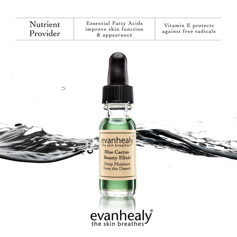 evanhealy Blue Cactus Beauty Elixir | Organic Jojoba & Prickly Pear Oils | Soothing & Hydrating Serum for All Skin Types evanhealy
