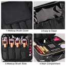 Travel Makeup Train Case Makeup Cosmetic Case Organizer Portable Artist Storage Bag 10.3'' with Adjustable Dividers for Cosmetics Makeup Brushes Toiletry (a marble black) Relavel Store