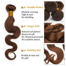 Body Wave Human Hair Bundle Sew in Brazilian Hair Weft 16 inches Medium Brown 1 Bundle 100g Soft Long Remy Hair Weave Extension for Afro American Black Women