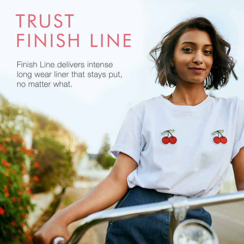 Beauty For Real Finish Line Liquid Eyeliner, Jet Black - 24-Hour Wear - Highly Pigmented, Transfer-Resistant, Waterproof Formula - Ultra-Precise Brush Tip - 0.05 oz Beauty For Real